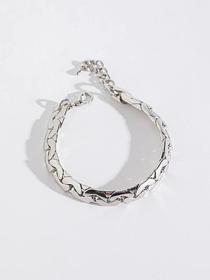 Chunky Silver Curb Chain Bracelet