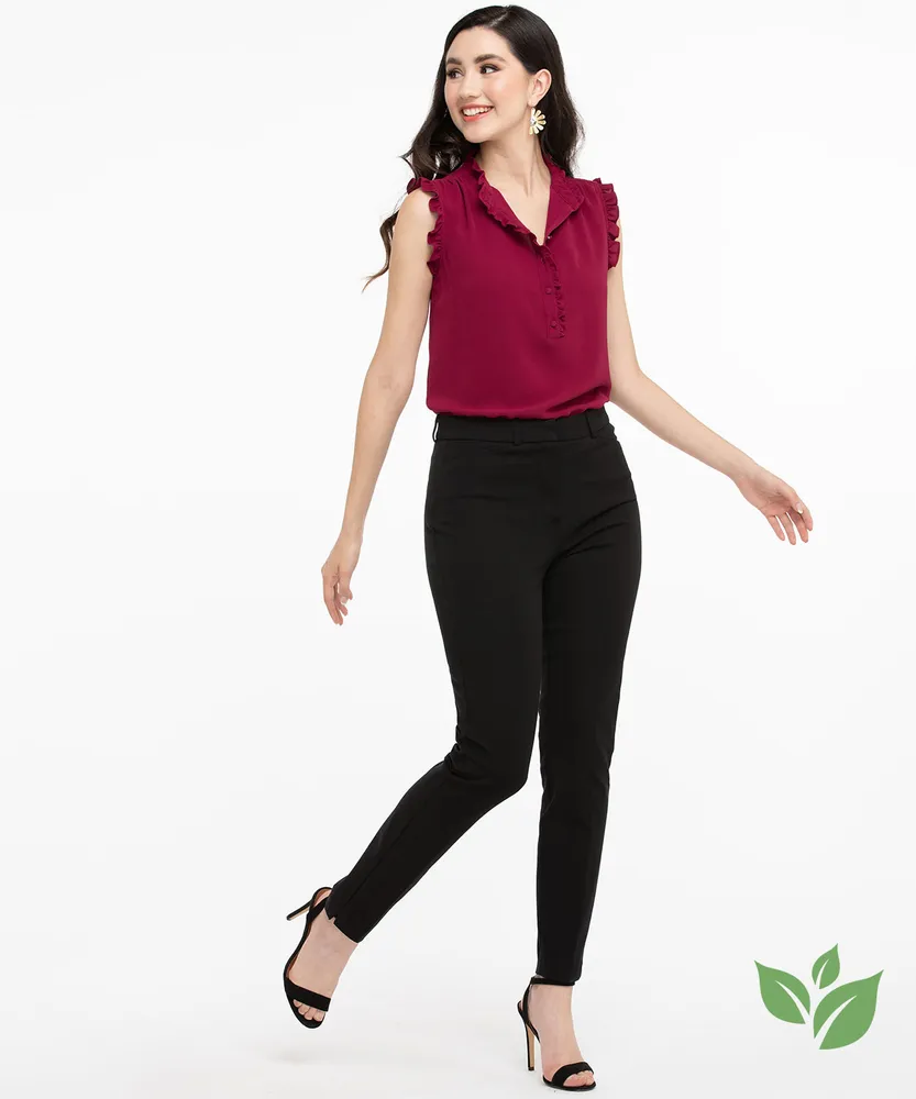 Eco-Friendly Sleeveless Mock Neck Blouse