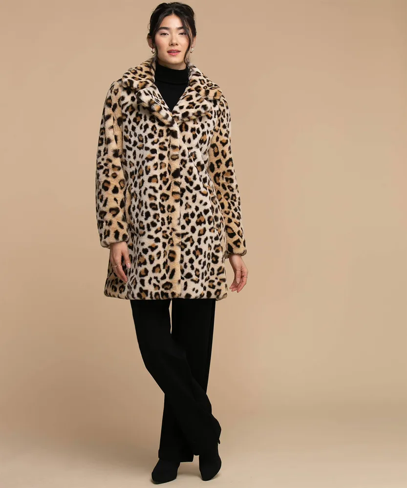 Animal Print Faux Fur Coat