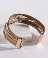 Metallic Beige Snap Bracelet