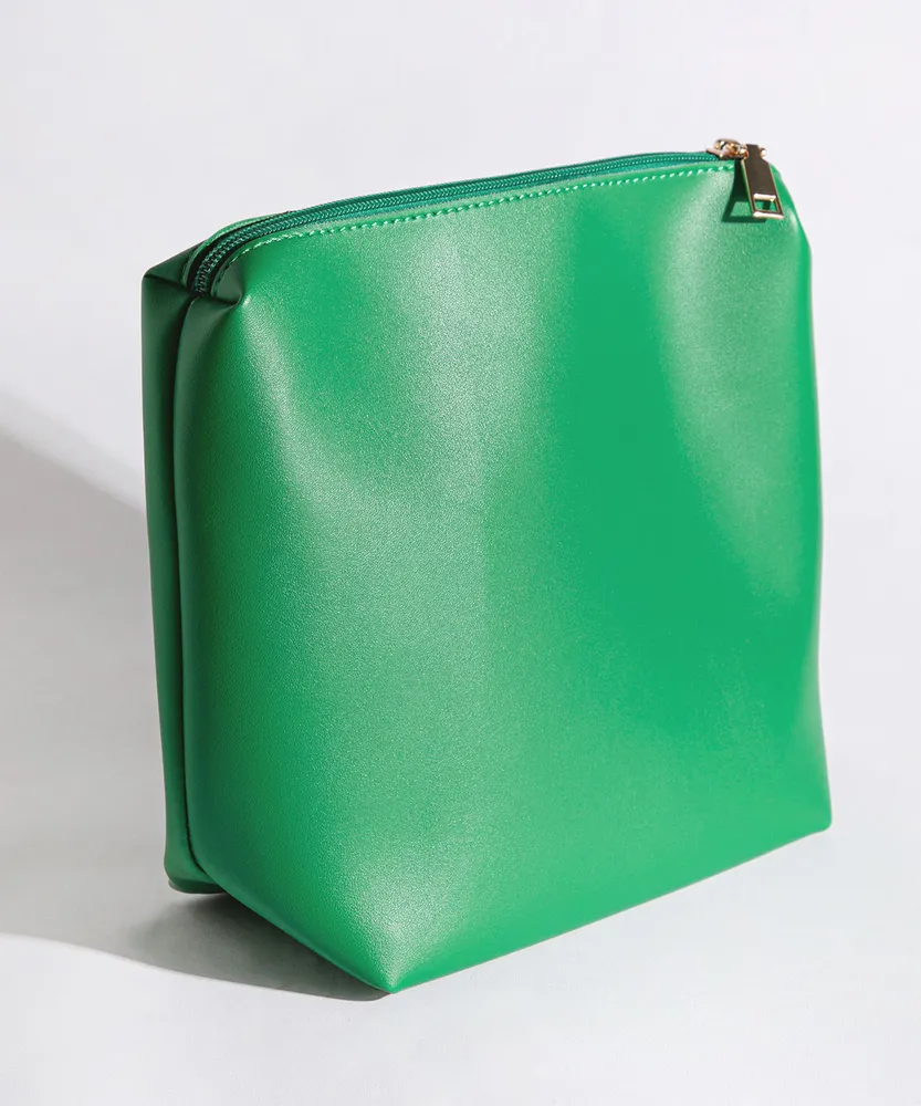 Large Green Tote Bag with Gold Accent