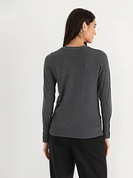 Cashmere Blend Sweater with Rivet Detail