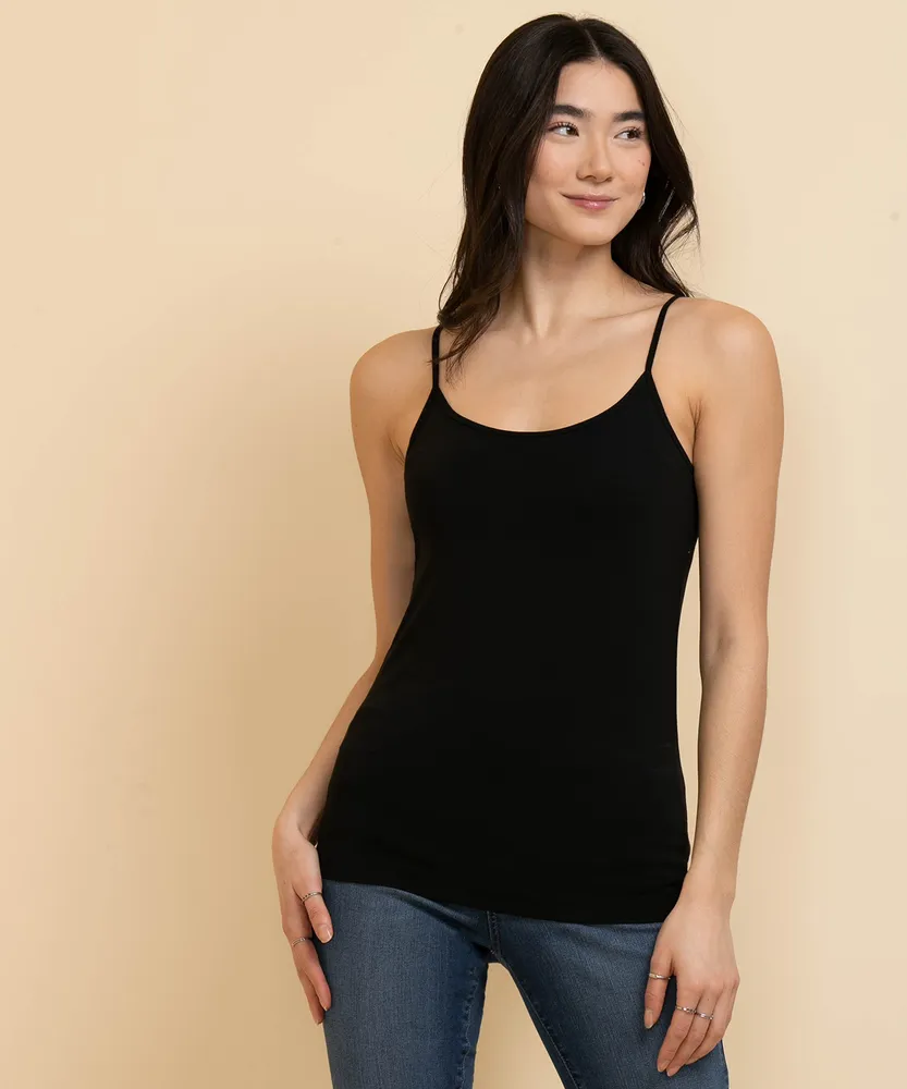 cleo, Tops, Cleo Xl Black Essential Layering Scoop Stretchy Tank Top  Summer
