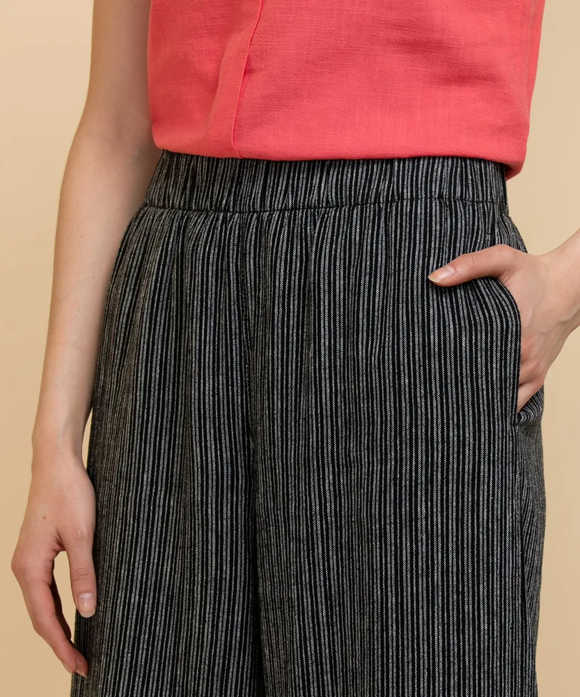 Wide Crop Pant Viscose/Linen