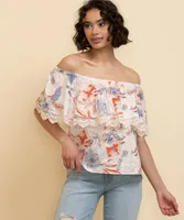 Cupio Linen On/Off Shoulder Blouse