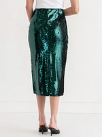 Sequin Midi Skirt