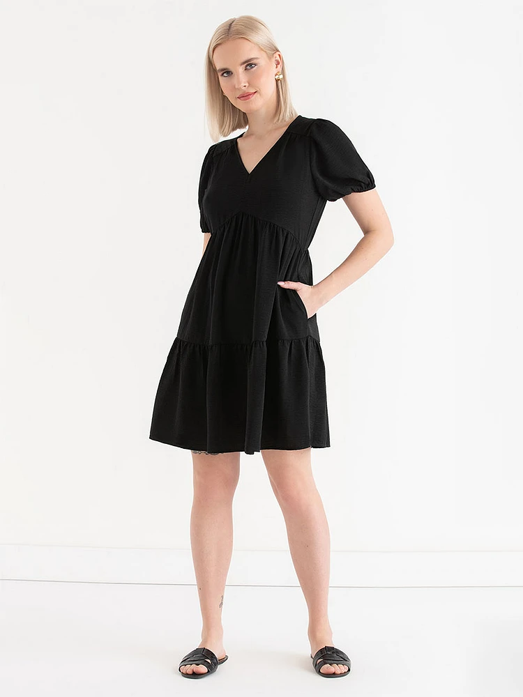 Airflow Puff Sleeve Midi Dress