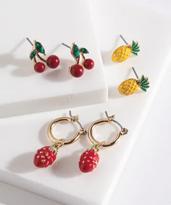 Fruit Earrings Trio