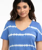 Relaxed V-Neck Tie-Dye Tee