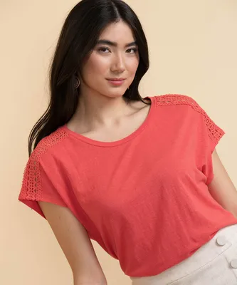 Crochet Linen Extended Sleeve Tee