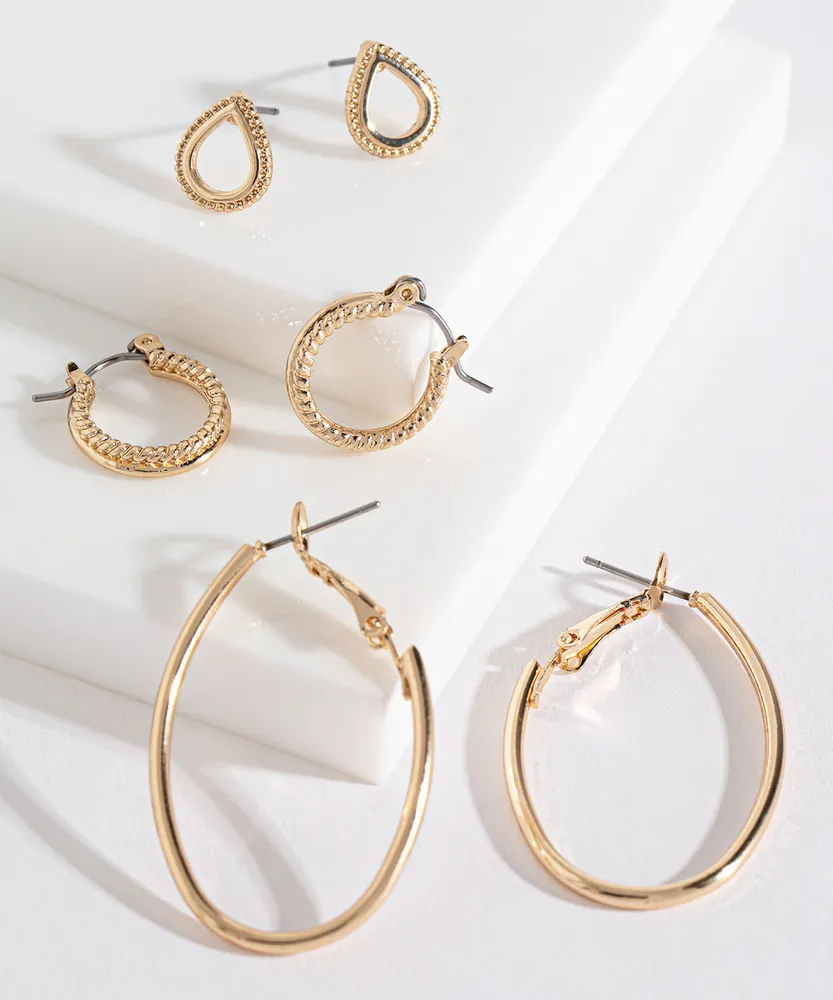 Gold Multi-Pack Earring Trio