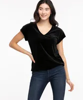 Short Sleeve Velour Top