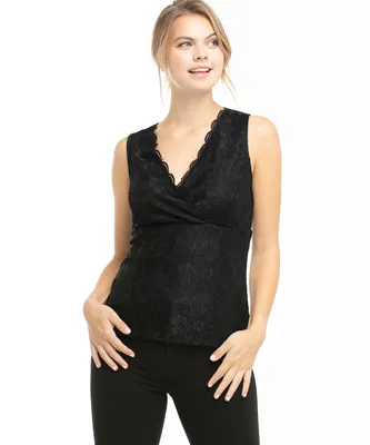 Lace Sleeveless Crossover Top