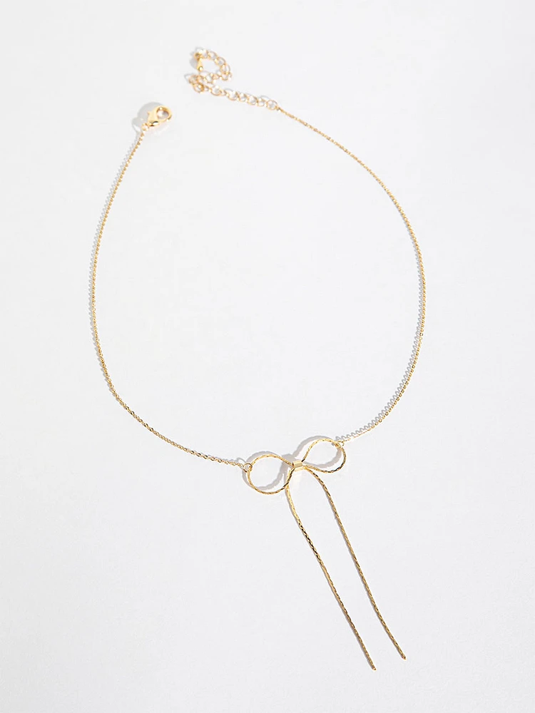 Gold-Plated Bow Necklace