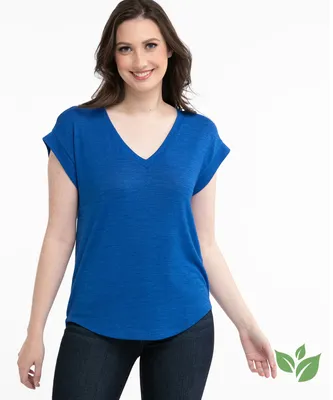 Eco-Friendly V-Neck Hacci Tee