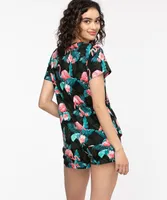 Short Sleeve Flamingo Pajama Top