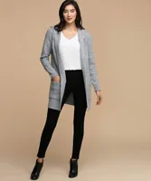 Hooded Pointelle Cardigan