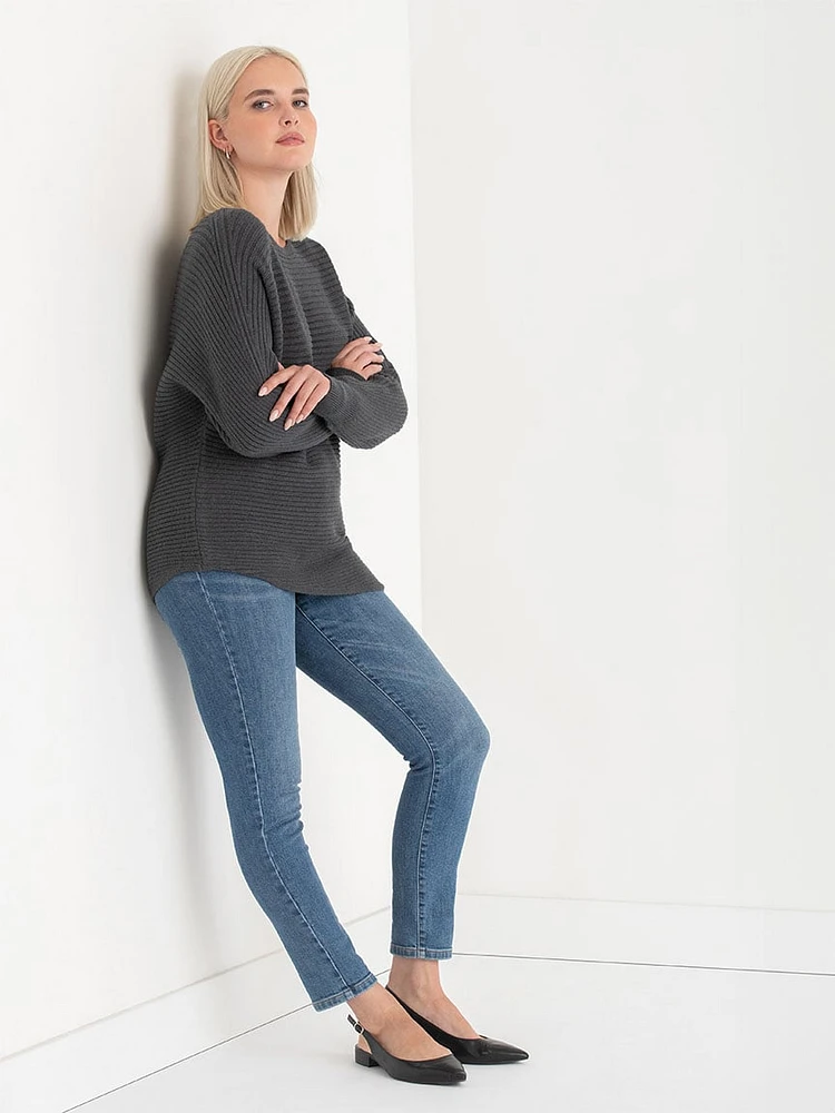 Ribbed Asymmetrical Sweater