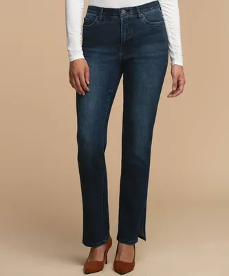 Stevie Straight Jeans with Split Hem