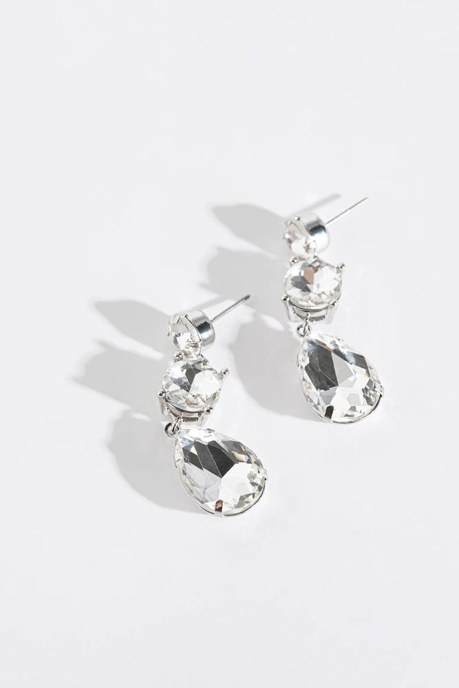 Glass Tear Shaped Stone Earrings