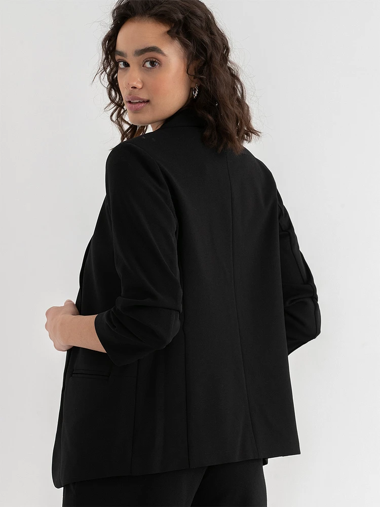 Open Front Shawl Collar Blazer