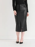 Faux Leather Midi Skirt