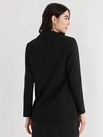 Relaxed Open Blazer Ponte Twill