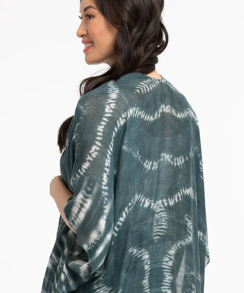 Green Tie-Dye Ruana