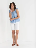 Cotton Ruffle Tank Blouse