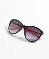 Large Oval Sunglasses With Pink Handles