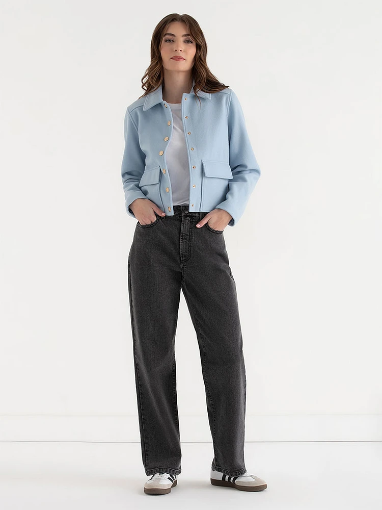 Cropped Felt Jacket