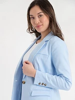 Single Button Cotton Sateen Blazer