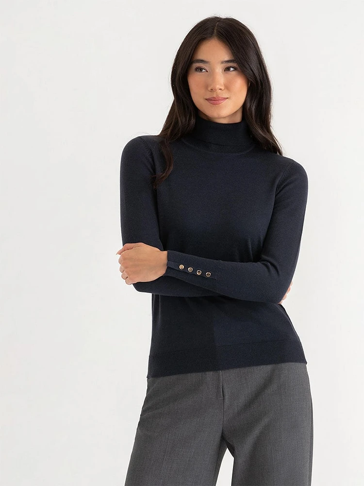 Cashmere-Blend Turtleneck Sweater