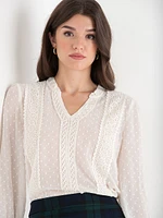Sheer Swiss Dot Blouse