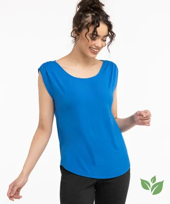 Eco-Friendly Ruched Shoulder Tee