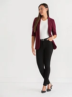 Hampton 3/4 Ruched Sleeve Ponte Blazer