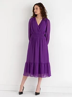 Nova Smocked Midi Dress Chiffon