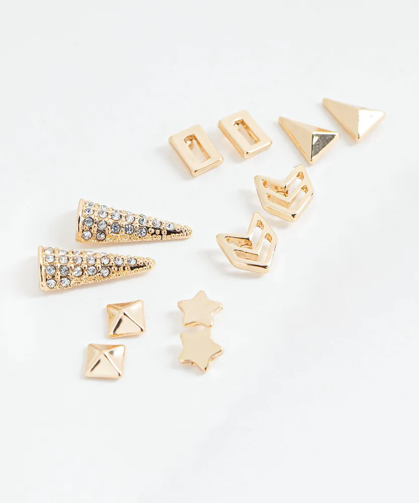 Gold Stud Earring 6-Pack