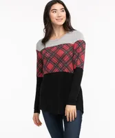 Patterned Colourblock Tunic Top