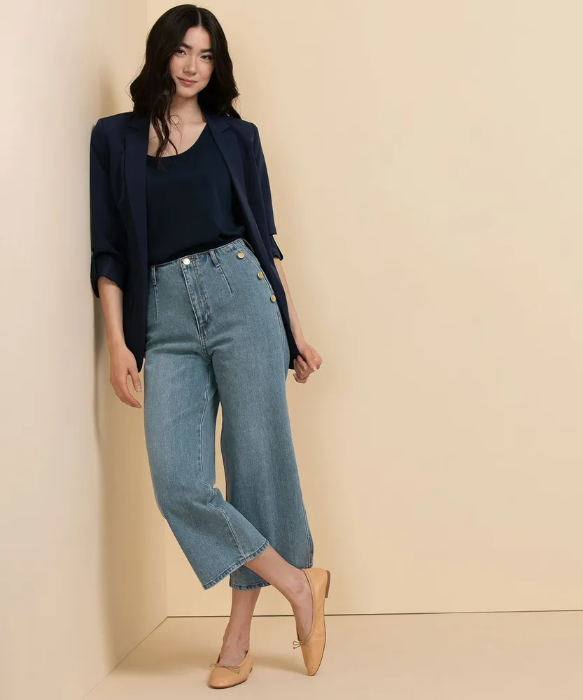 Nautical Pocket Wide Crop Jean by LRJ