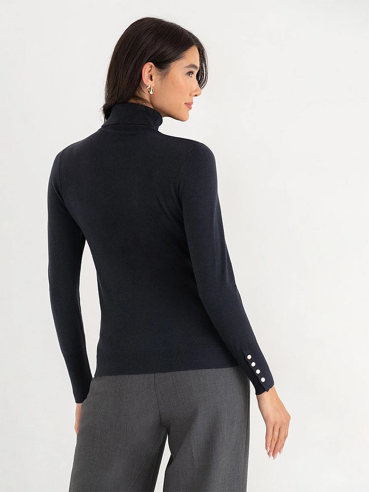 Cashmere-Blend Turtleneck Sweater