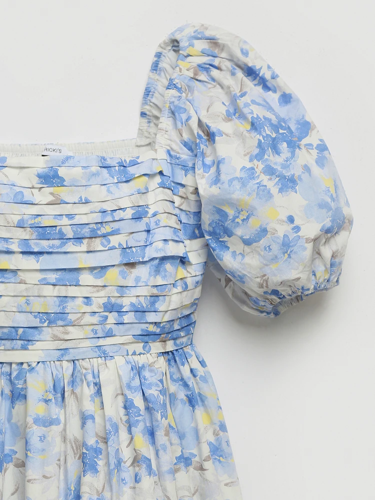 Puff Sleeve Midi Dress