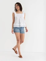 Cotton Ruffle Tank Blouse