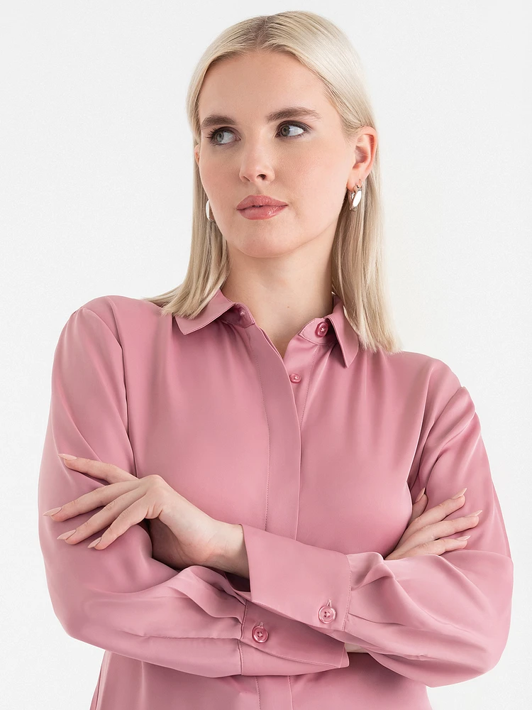 Satin Tie-Back Blouse