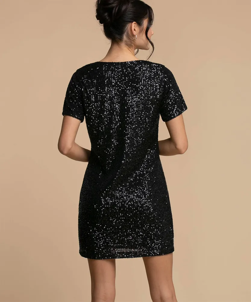 Short Sleeve Sequin Dress