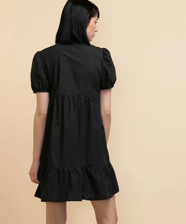 Flutter Sleeve Cinch Waist Mini Dress