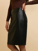 Pencil Skirt Faux Leather
