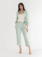 Textured Straight Crop Pant