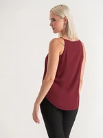 Sadie Strappy V-Neck Tank with Button