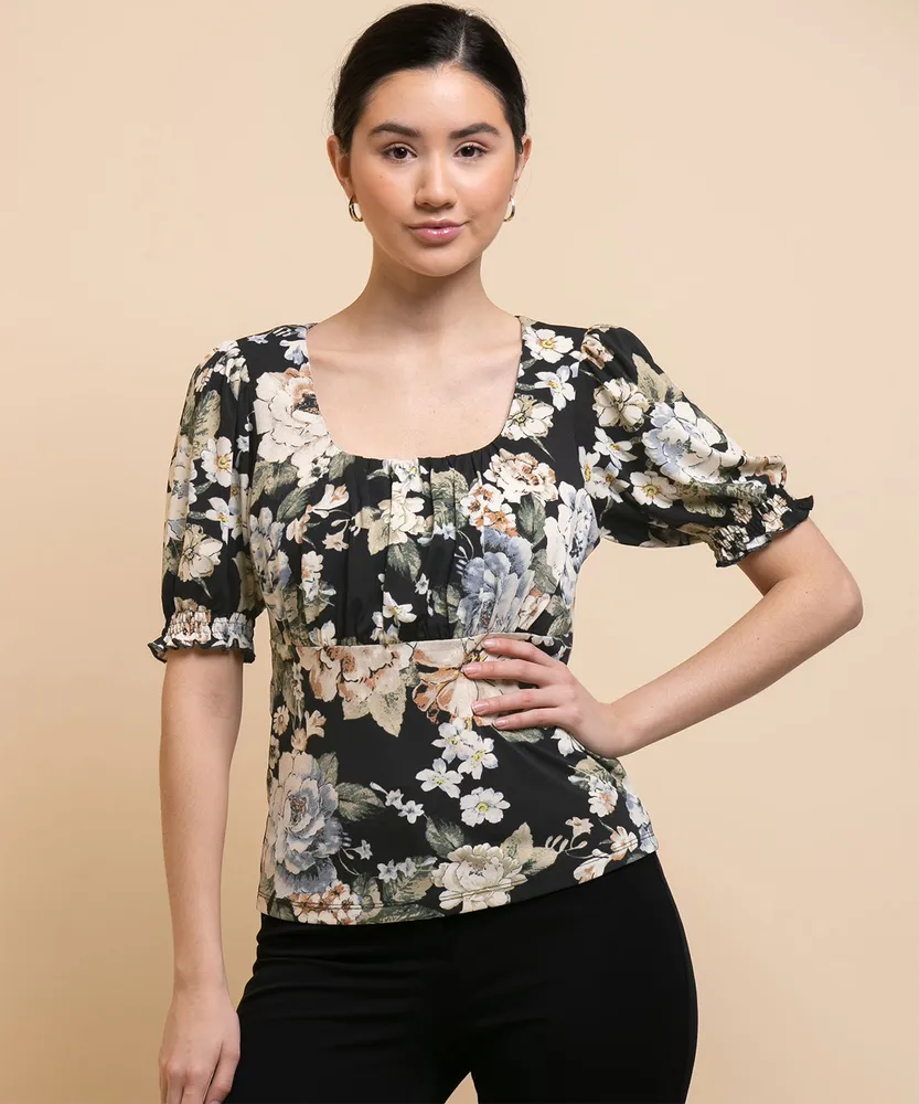 Puffed Sleeve Empire Top